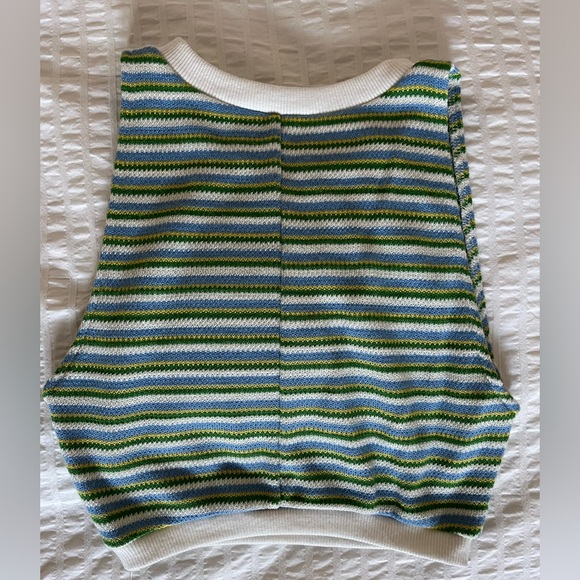 Striped Knit Zara Cropped Tank - Picture 3 of 4